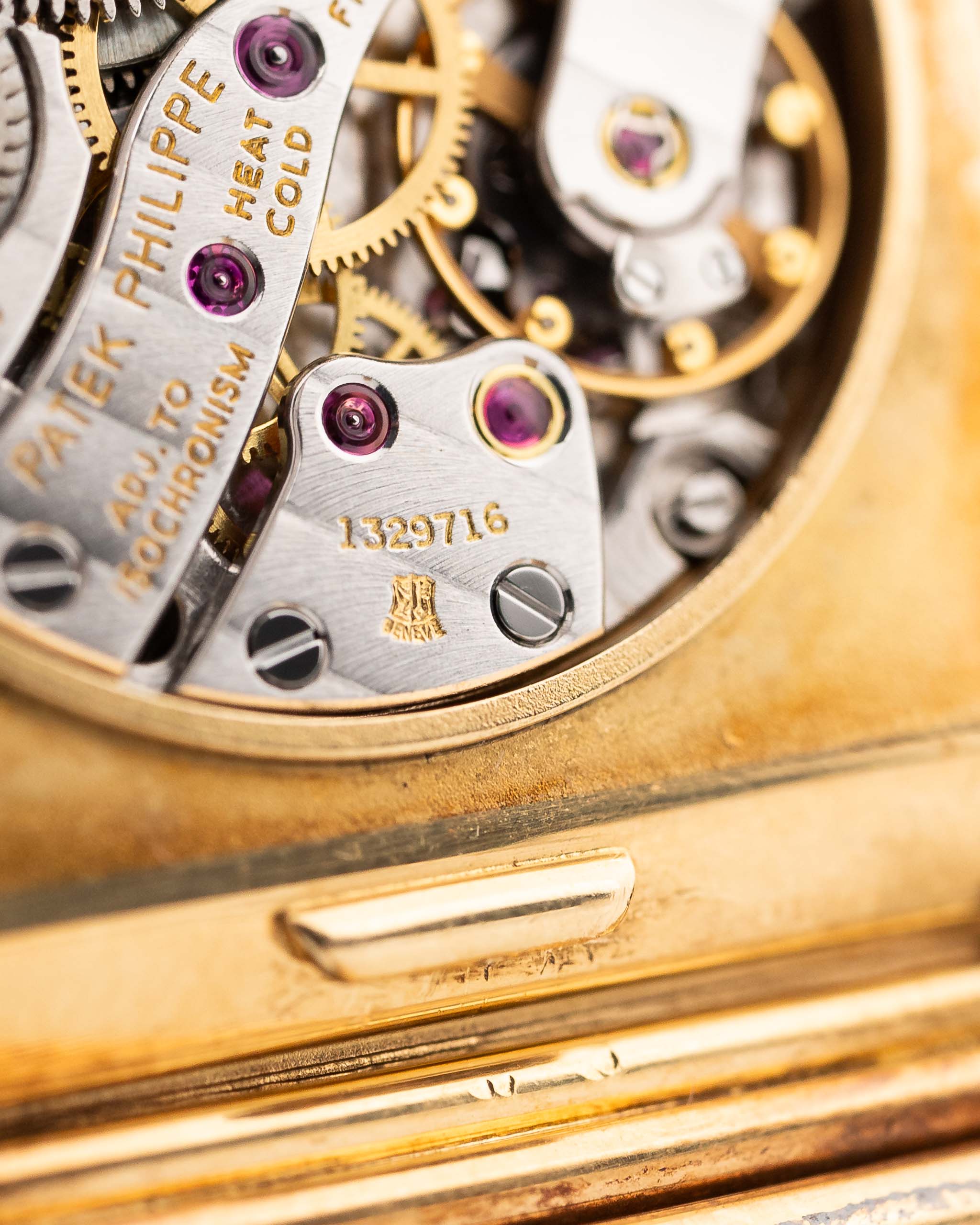 Movimiento vintage Patek Philippe Onyx 3649 Jumbo 1970 de oro amarillo de 18 quilates
