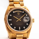 Rolex Day Date 18038 Marrón Vignette Diamante 1981