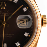 Rolex Day Date 18038 Marrón Vignette Diamante 1981