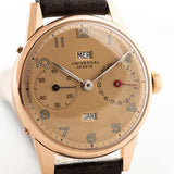 Universal Genève 18k Rose Triple Quantième 1940s