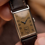 Vintage Omega Rectangular Art Deco watch Salmon from 1935.
