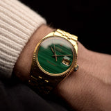 Rolex 1601 Datejust 18k Malachite 1968