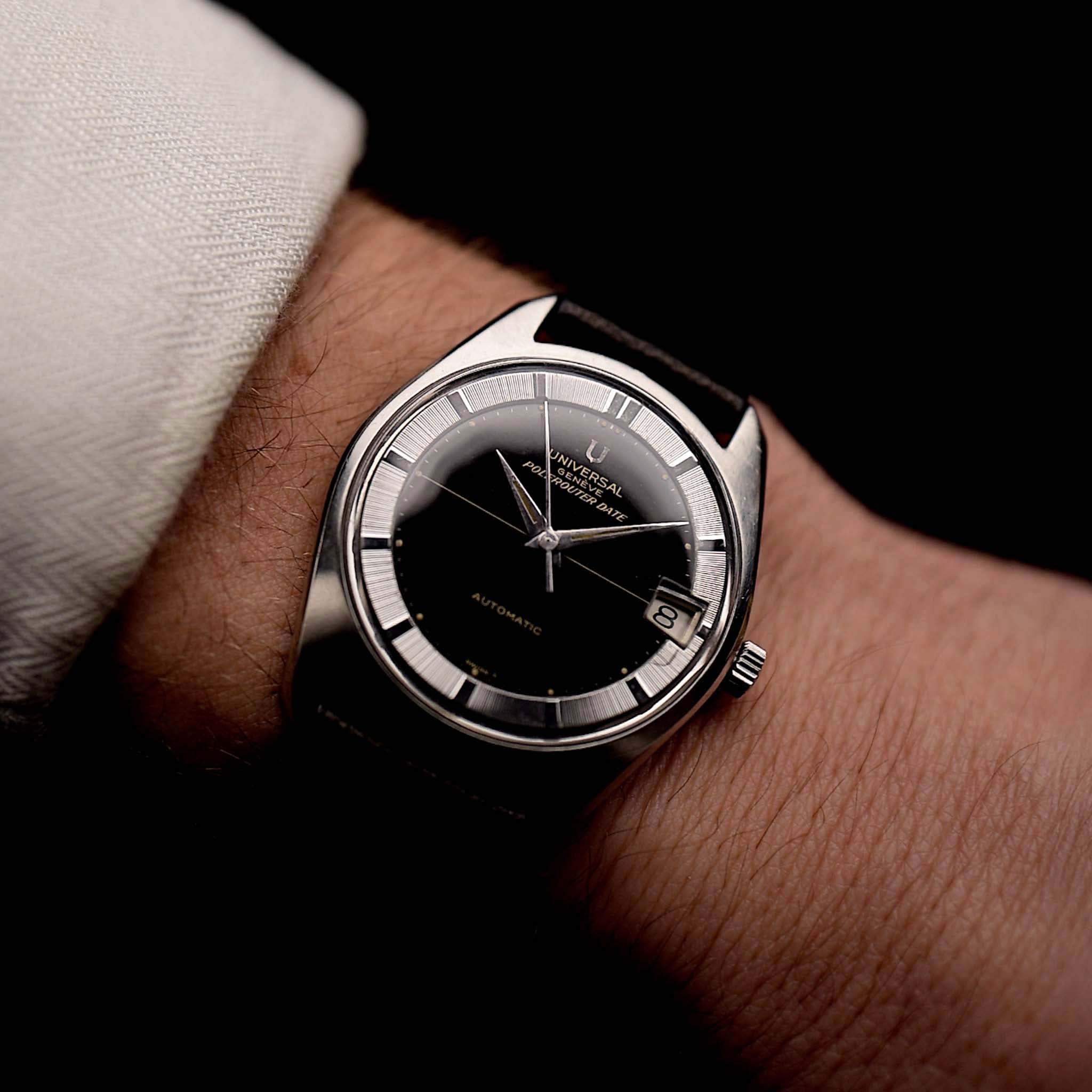 Vintage Universal Geneve Polerouter 869113 Black 1966