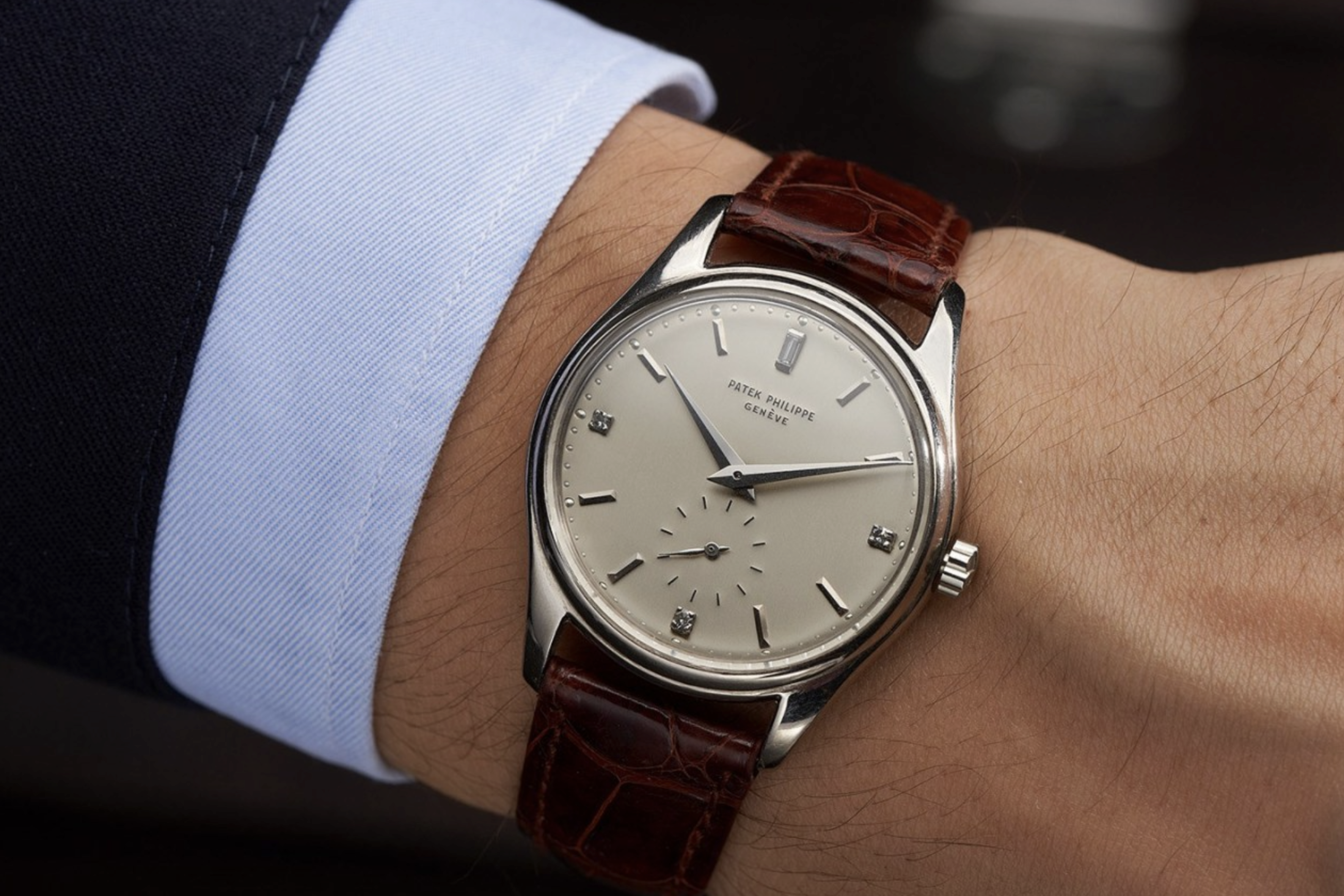 raro vintage 1950 Patek Philippe ref. 2526 in oro bianco