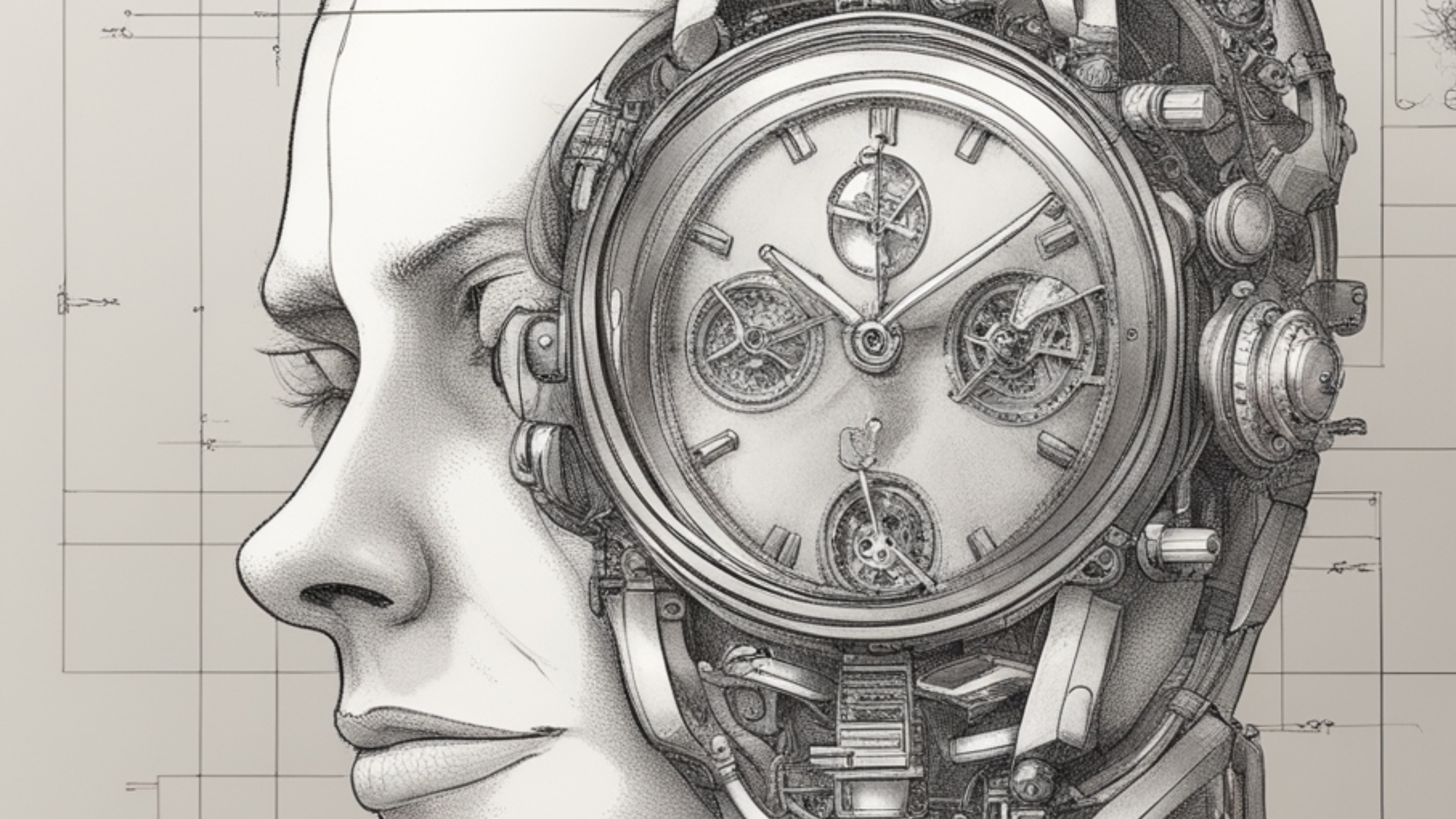 'Orologio in testa' - un'immagine generata dall'AI
