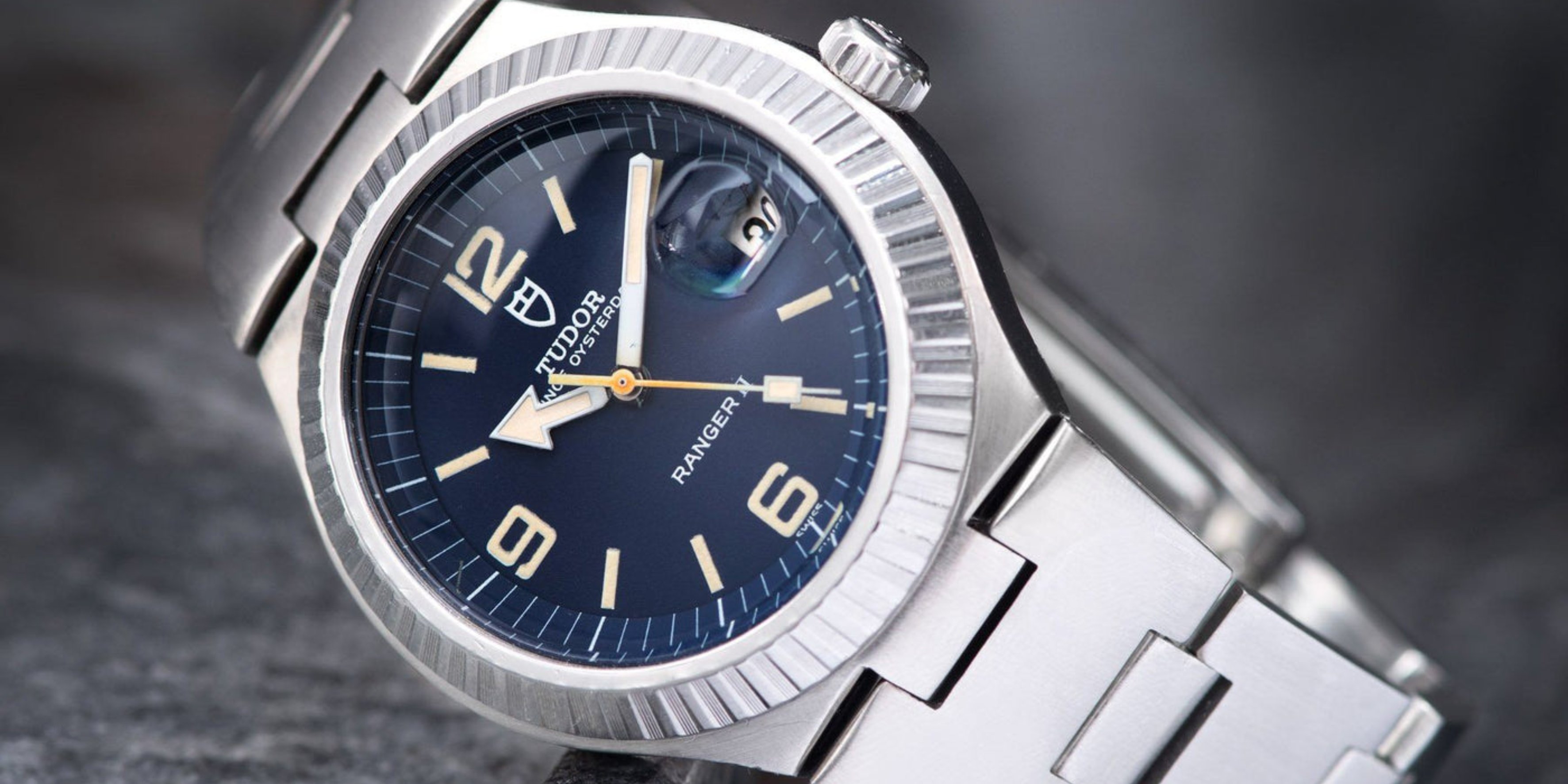 vintage 1970 Tudor Ranger II ref. 9111 con quadrante blu