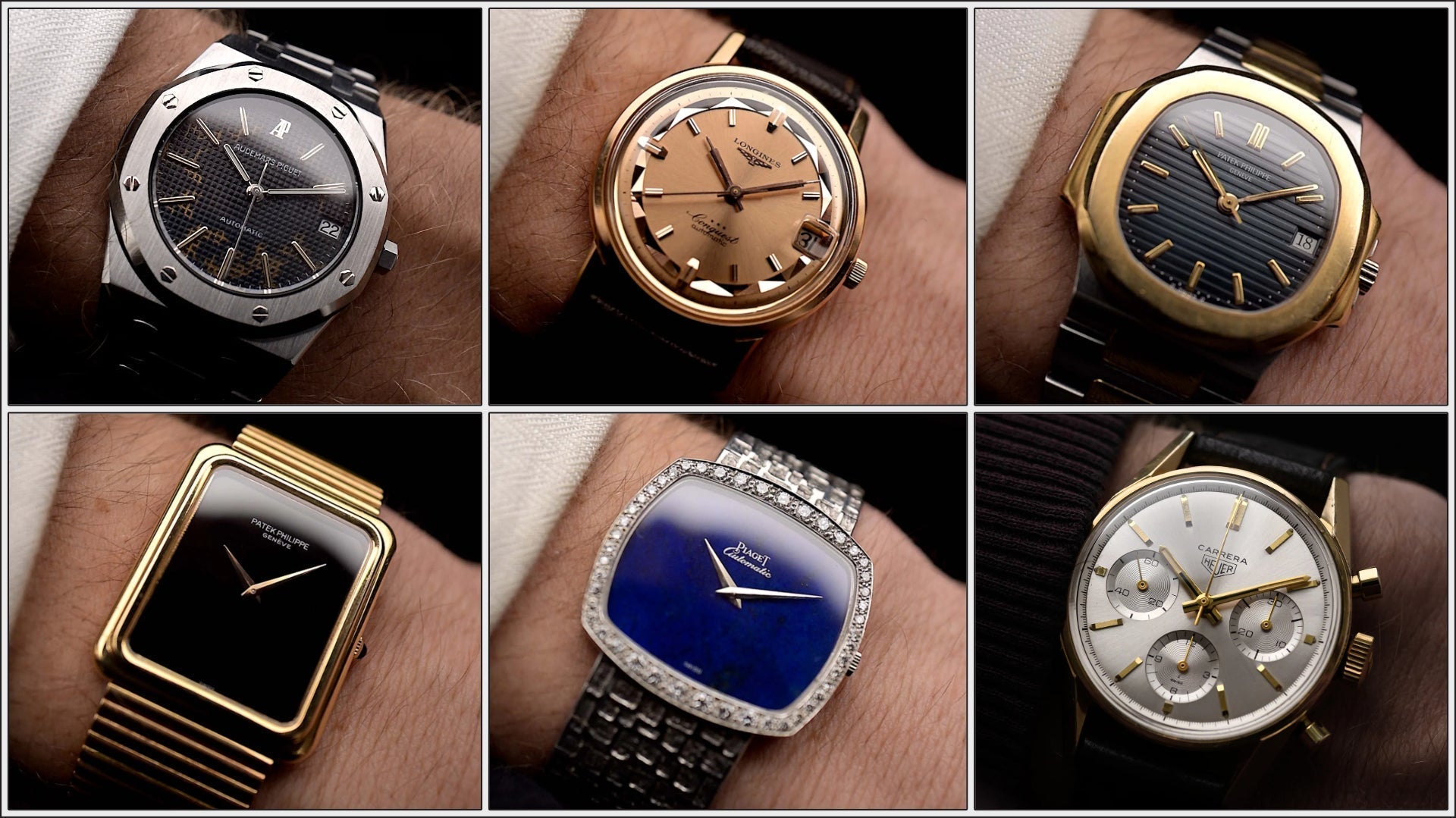 vari esempi di Orologi Vintage con diversi materiali della cassa