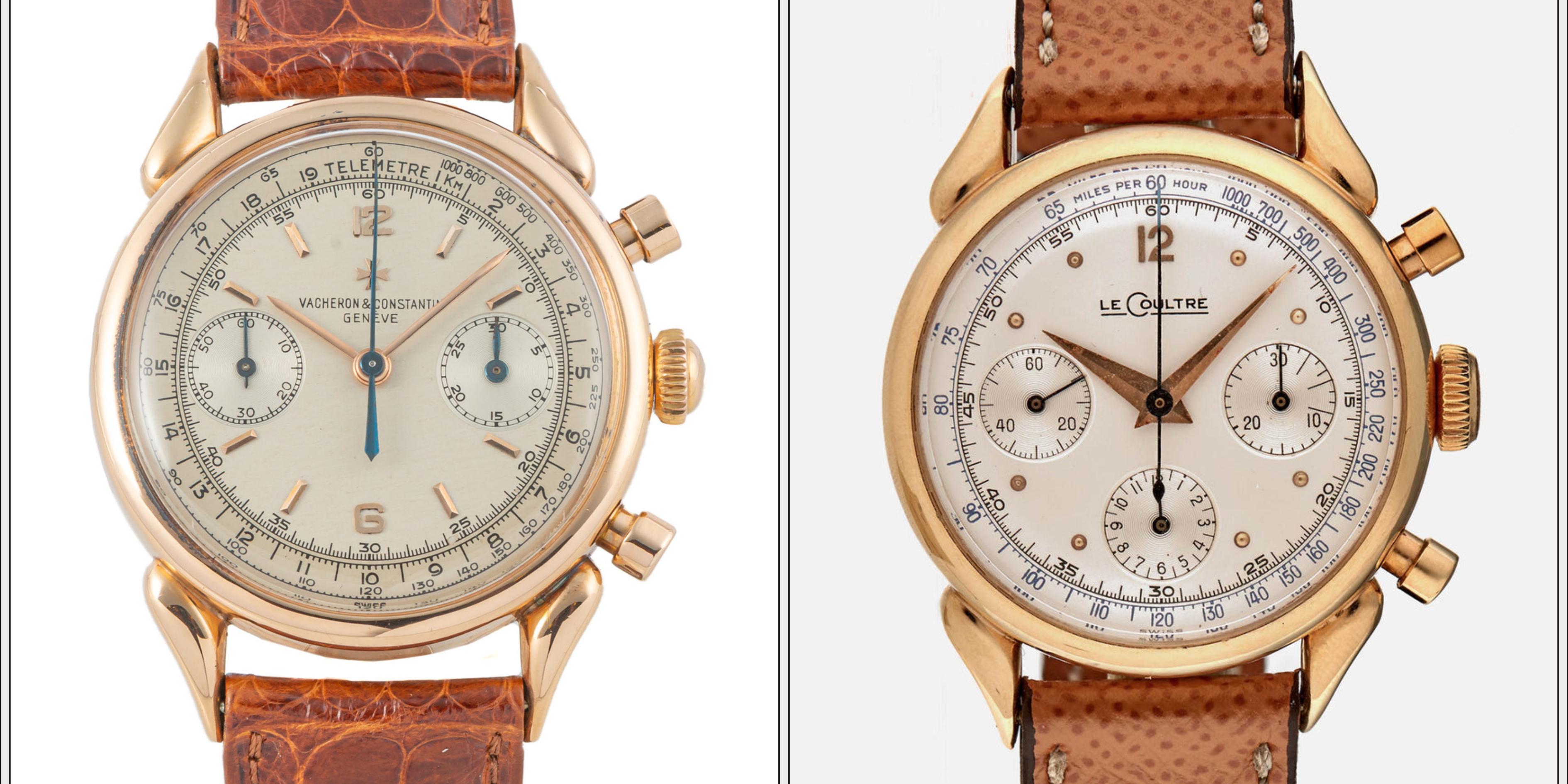 Confronto tra i cronografi LeCoultre & Vacheron Constantin Cornes de Vache