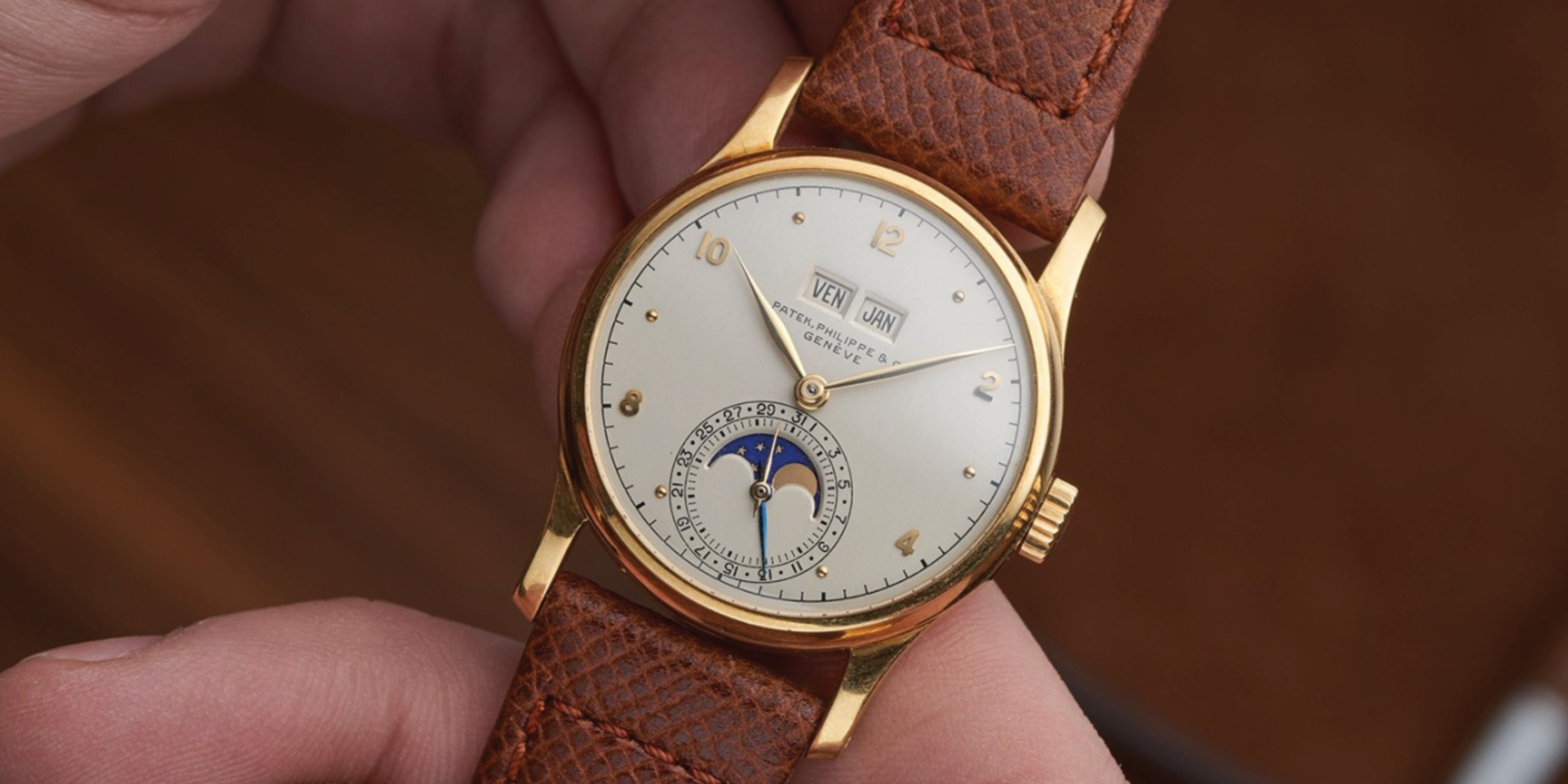 vintage 1945 Patek Philippe 1526 Triple Date con fasi lunari