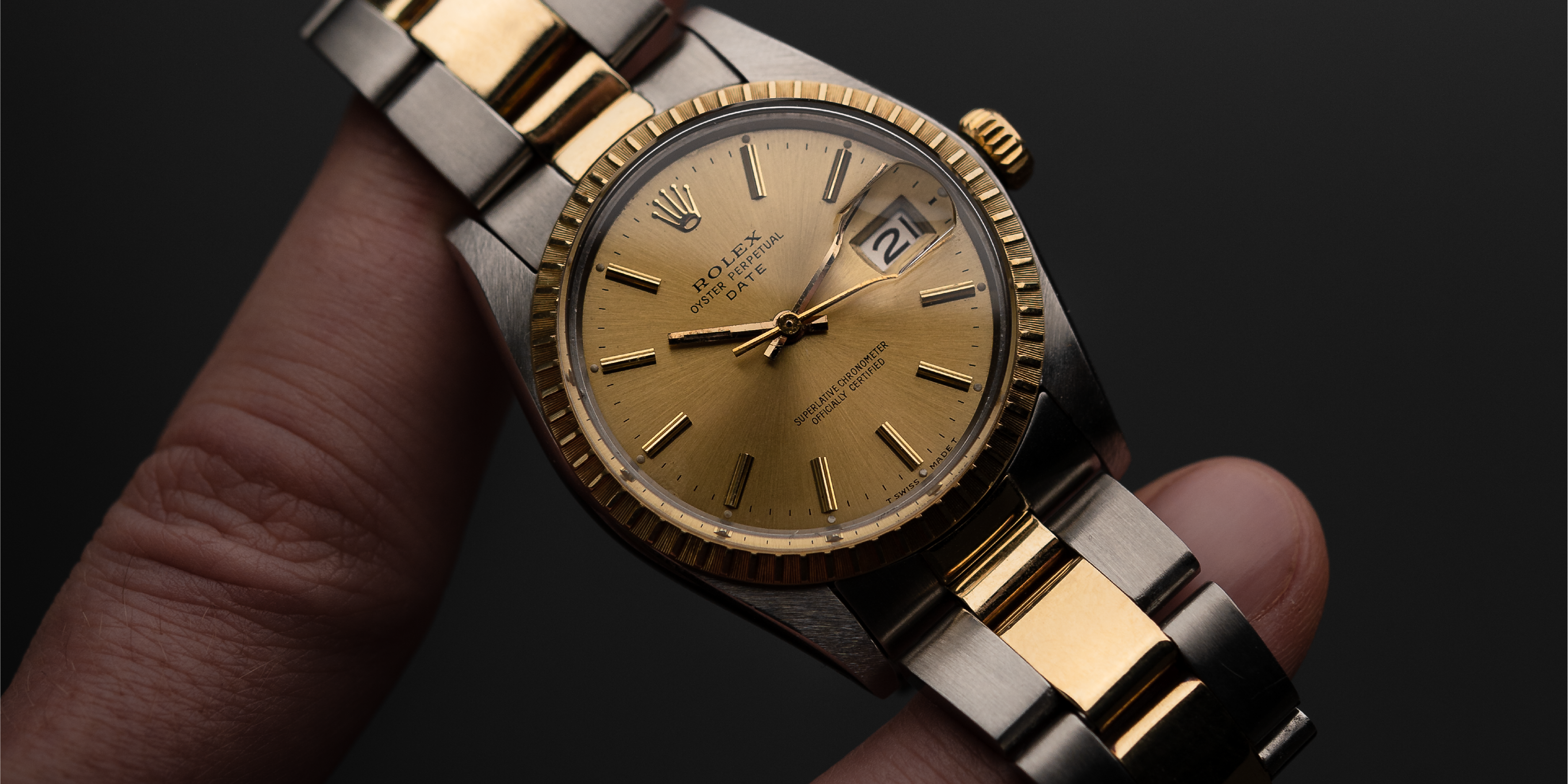 Rolex Oyster Perpetual Date 1505 Bicolore in Mano