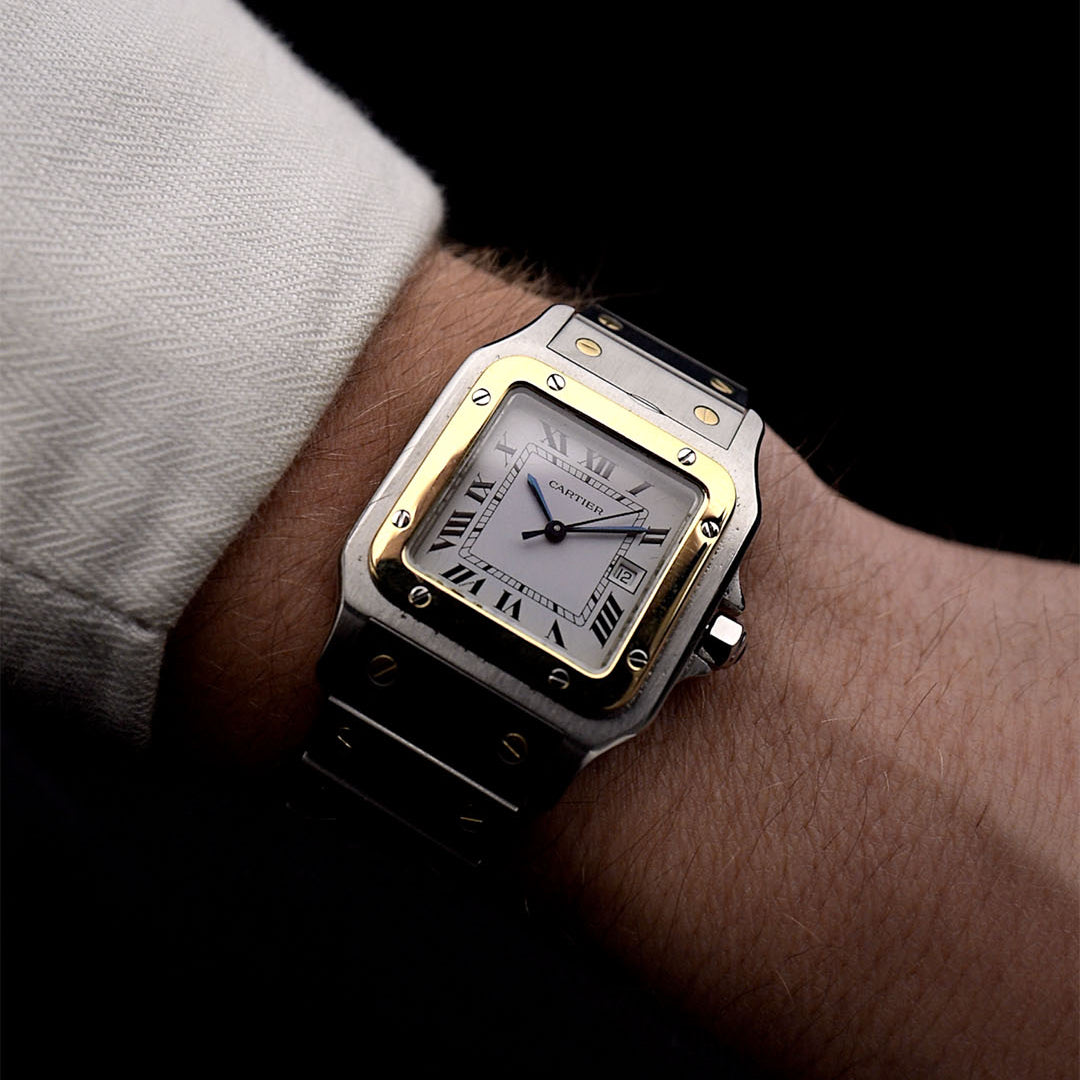 Cartier Santos Carrée 2961 Bicolore, usato, anni '80