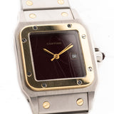 Cartier Santos Carrée 2961 Borgogna 1980 quadrante Spider