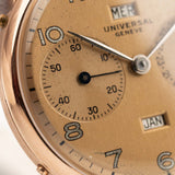 Universal Genève 18k Rose Calendario Triplo 1940s