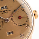 Universal Genève 18k Rose Calendario Triplo 1940s