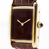 Cartier Tank Vermeil Borgogna anni '80