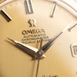 Vintage Omega Constellation 168004 Date Onyx 1966 quadrante in oro primo piano