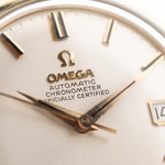 Vintage Omega Constellation 168.004 Date 1966 quadrante argentato cassa placcata oro indici sottili a bastone con intarsio in onice