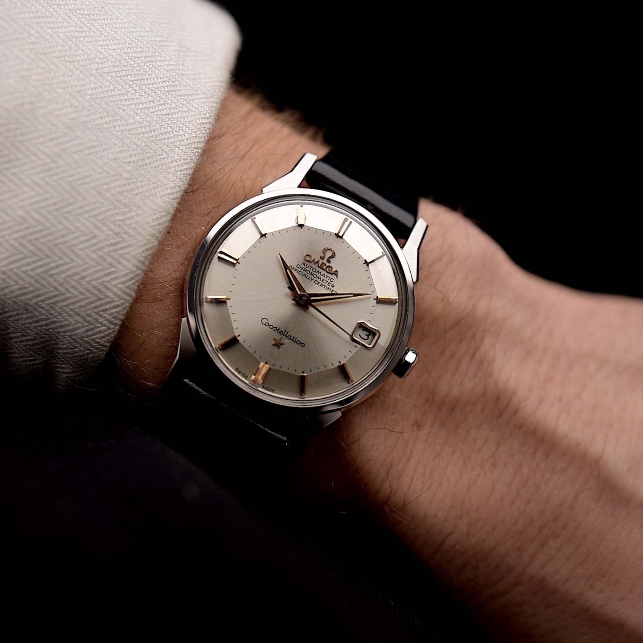 Foto di Omega Constellation Pie Pan Date 1963 al polso - riferimento- 168.005 GOLDAMMER