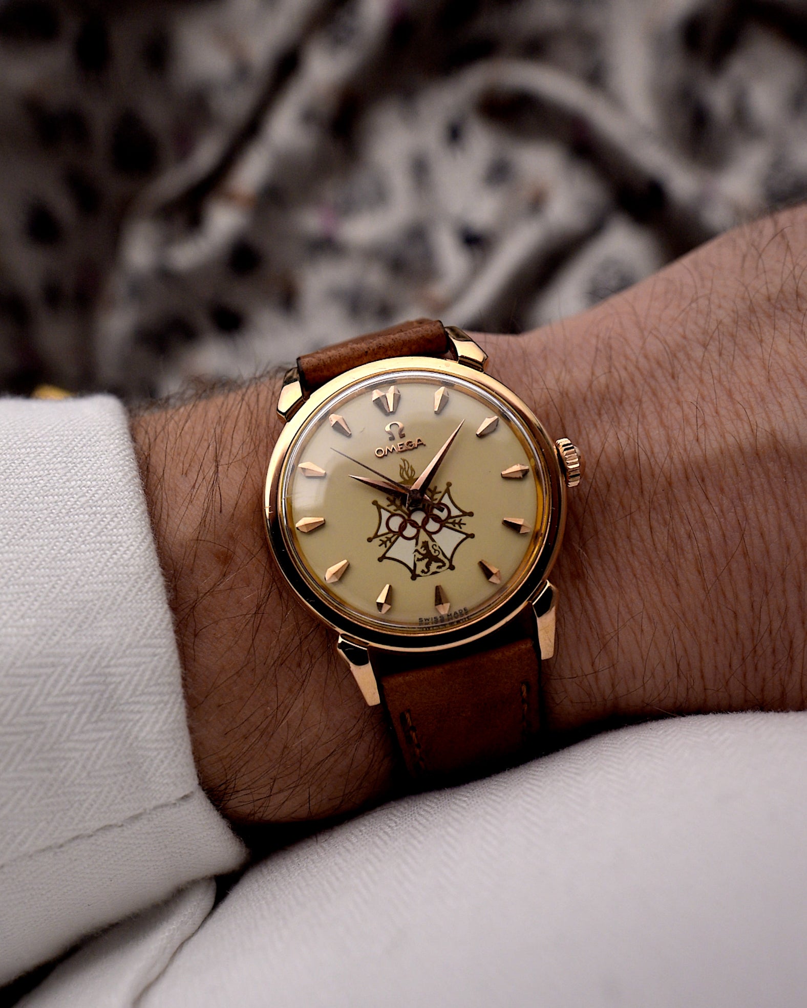 Omega Seamaster Olympic 18k Rose 1956 GOLDAMMER - Main Image