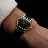 Piaget 18k Hexagon Malachit anni '70