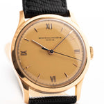 Vacheron Constantin 4217 Rose vintage degli anni '40 Quadrante. 33,5 mm con cassa in oro rosa 18 carati, carica manuale Cal. V454, quadrante originale color miele e cinturino in pelle.