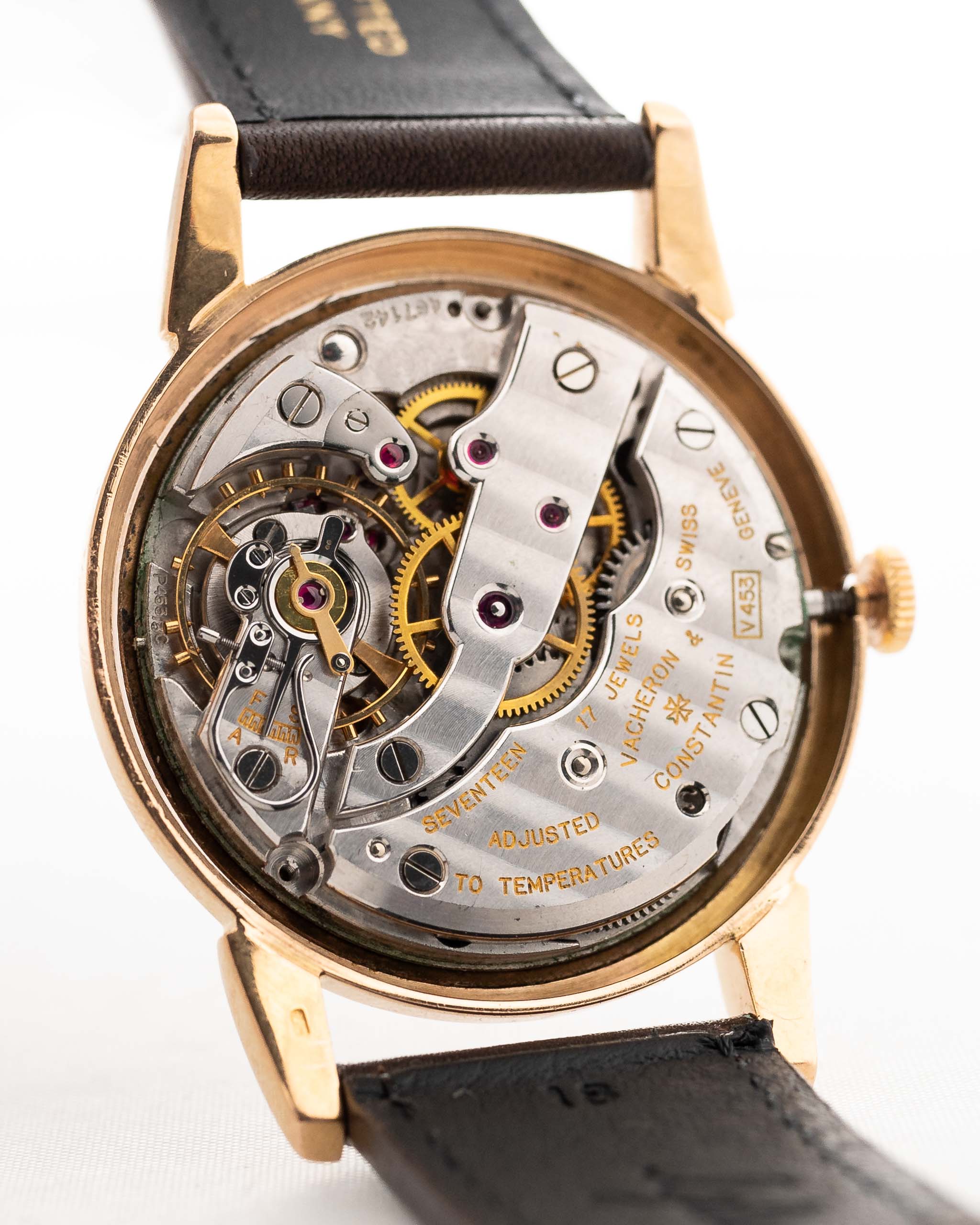Vintage Vacheron Constantin Guilloche 18k Rose 1940 Movimento