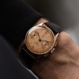 Cronografo Jaeger in bronzo 18k anni '40