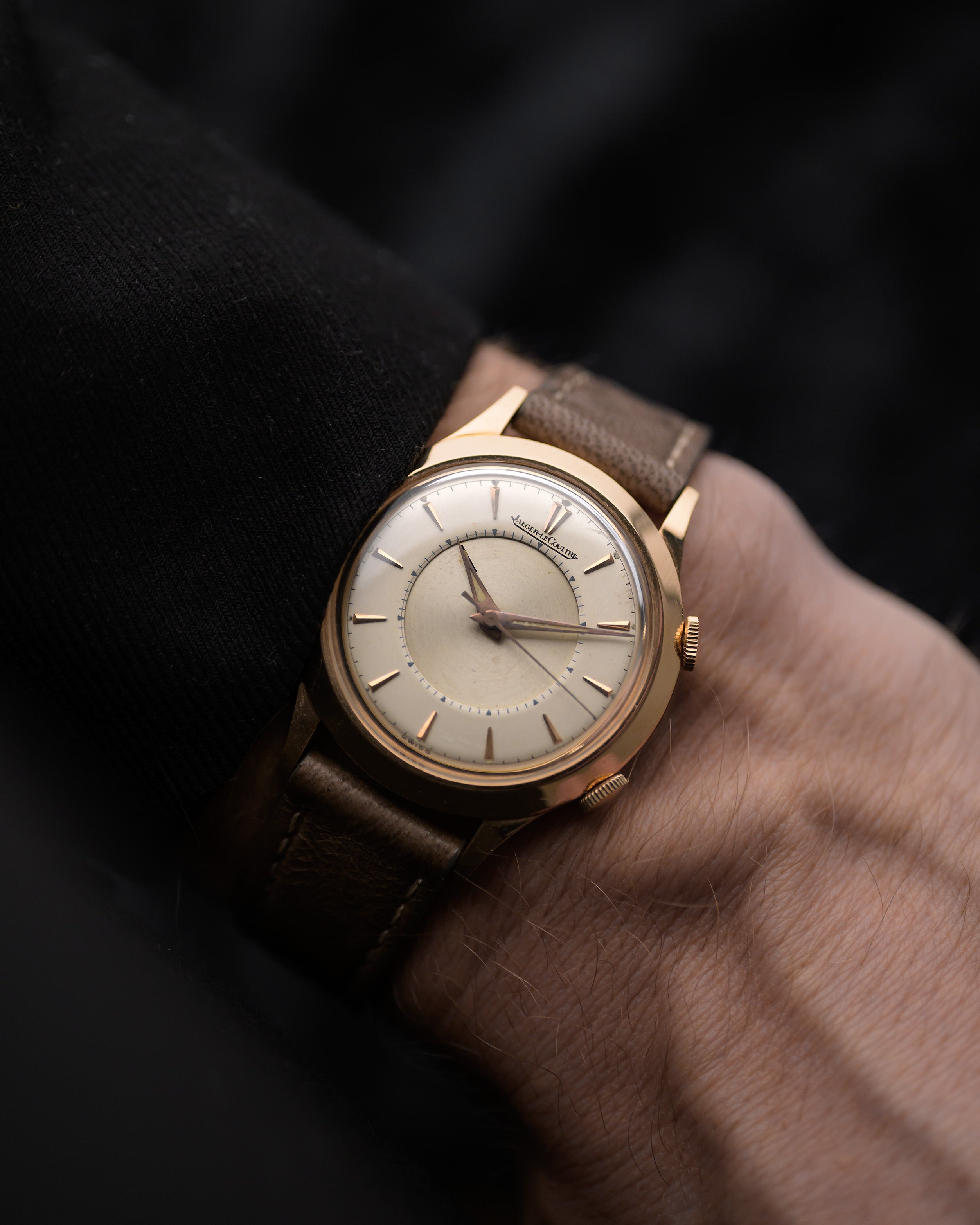 Jaeger LeCoultre Memovox Rose 18k 70s GOLDAMMER