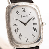 Piaget 18K 長方形鱷魚皮羅馬腕錶 1970 年代