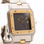 Cartier Santos Carrée 2961 Godron Ghost 1990 年代。29mm 不銹鋼-黃金雙色錶殼、石板灰色 Ghost 錶盤、自動上鏈錶帶和 Godron 錶鏈。