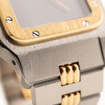 Cartier Santos Carrée 2961 Godron Ghost 1990 年代。29mm 不銹鋼-黃金雙色錶殼、石板灰色 Ghost 錶盤、自動上鏈錶帶和 Godron 錶鏈。