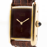 Cartier Tank Vermeil 勃艮第紅色 1980 年代