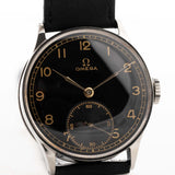 古董 Omega Sub Second 鍍金針筒 1940 年代錶盤