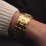 復古愛彼 Royal Oak Ref 4100BA 腕錶，1979 年製造。35毫米，18K黃金機芯，配2123自動機芯，灰色滾釘錶盤和金錶鏈。
